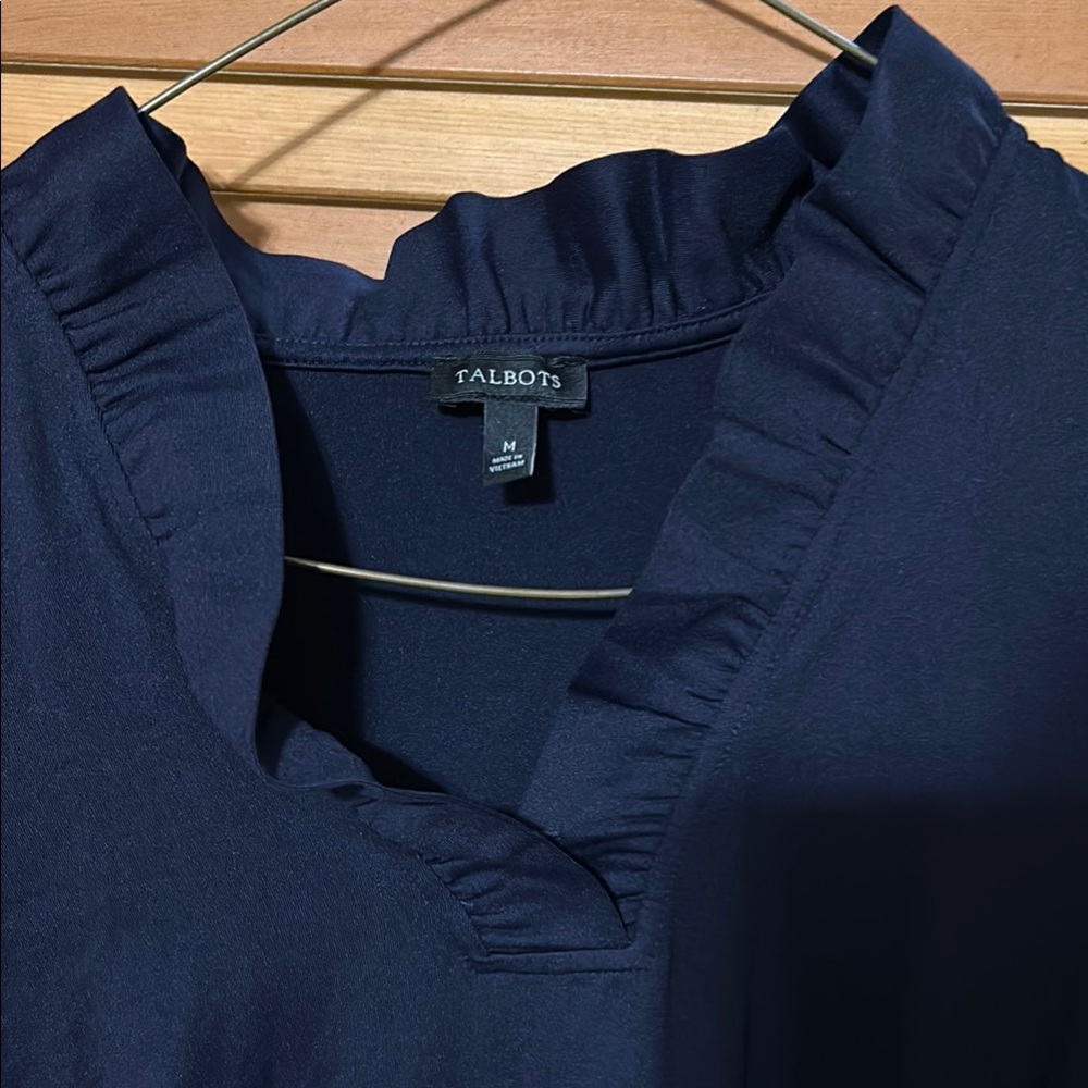 Talbots Navy Ruffle dress